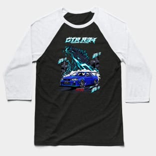Nissan Skyline GT-R R34 Baseball T-Shirt